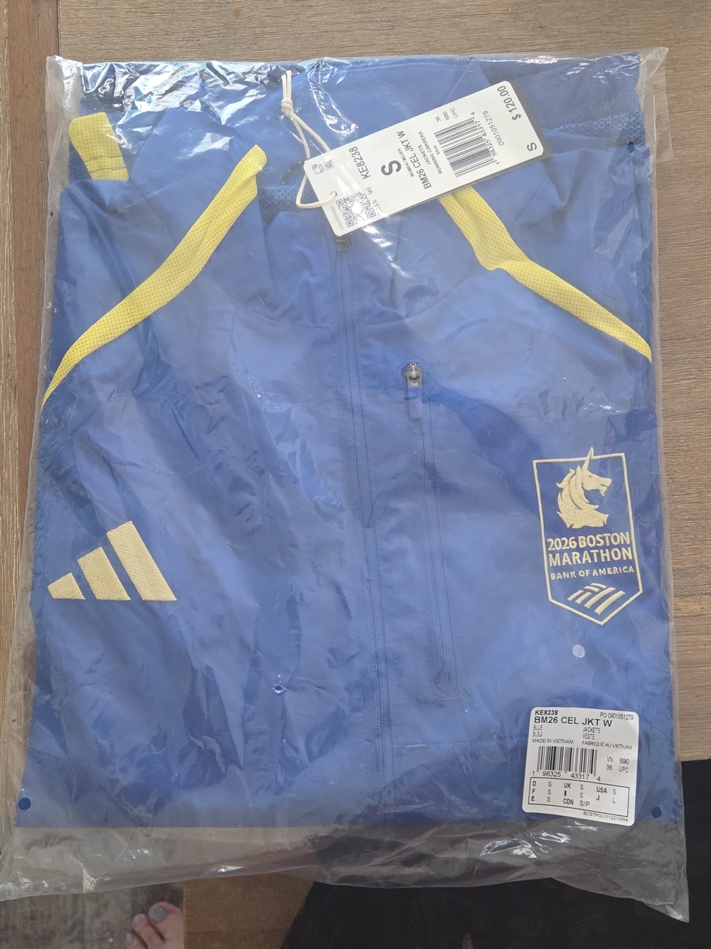 adidas Blue Jacket with Yellow Accents